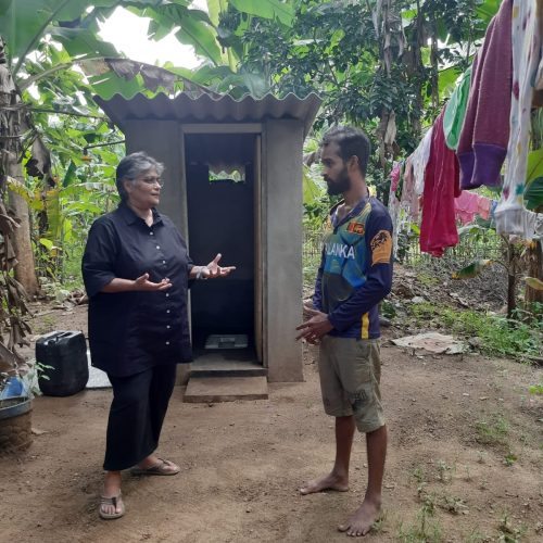 A villager who was blessed with the constructed toilets thanking us for this generous act